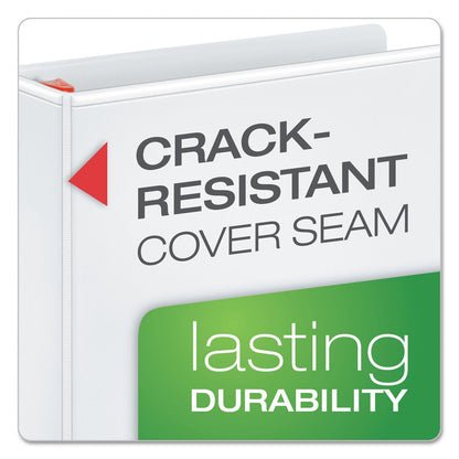 Cardinal XtraLife ClearVue Non-Stick Locking Slant-D Ring Binder, 3 Rings, 6" Capacity, 11 x 8.5, White