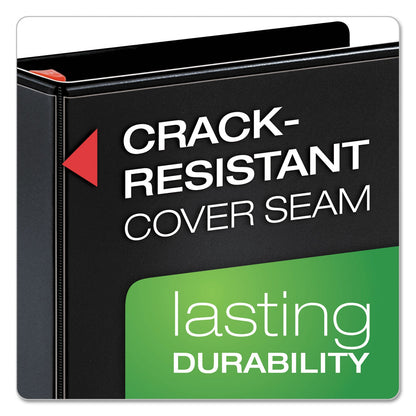 Cardinal XtraLife ClearVue Non-Stick Locking Slant-D Ring Binder, 3 Rings, 1.5" Capacity, 11 x 8.5, Black