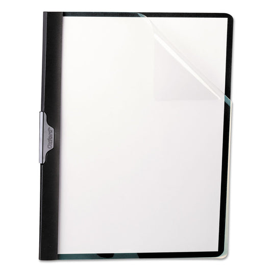 Oxford Ready Clip No-Punch Report Cover, ReadyClip Fastener, 8.5 x 11, Clear/Black