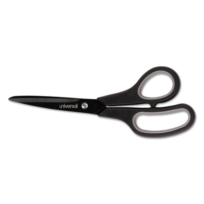 Universal Industrial Carbon Blade Scissors, 8" Long, 3.5" Cut Length, Black/Gray Straight Handle