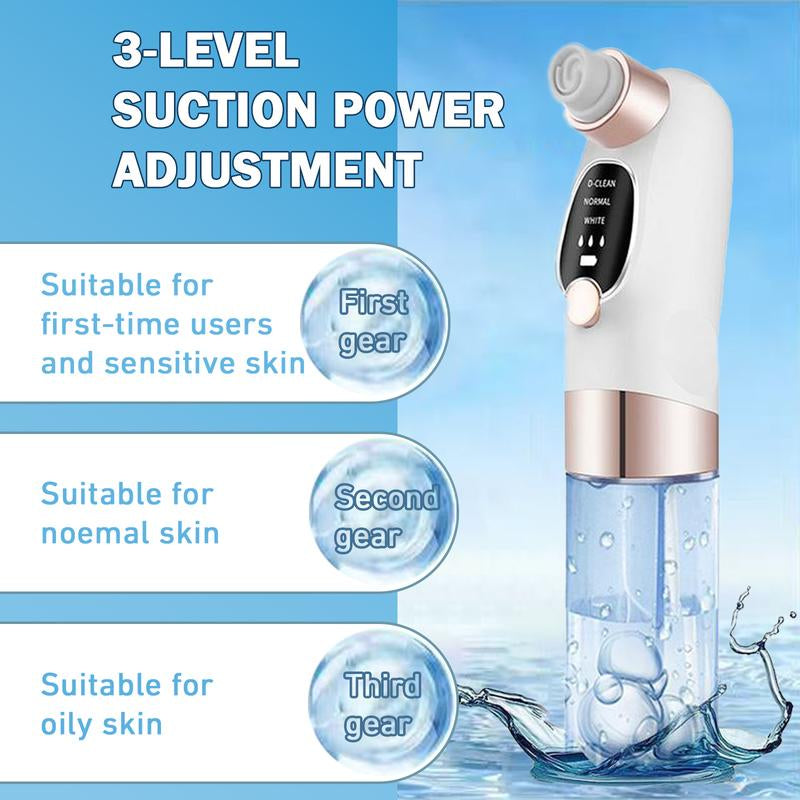 Rechargeable Blackhead Remover Pore Vacuum - 6 Attachments 3 Speed Portable Facial Cleaning Tool USB Fast Charge