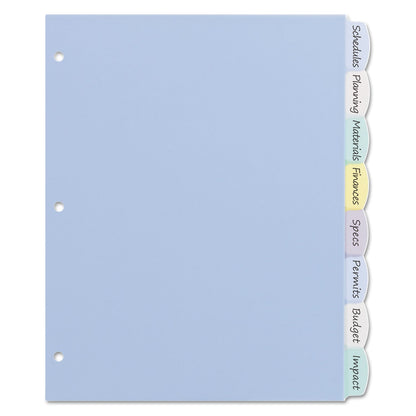 Avery Write and Erase Big Tab Durable Plastic Dividers, 3-Hole Punched, 8-Tab, 11 x 8.5, Assorted, 1 Set