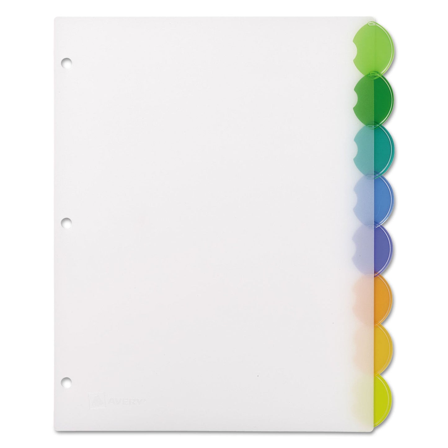 Avery Insertable Style Edge Tab Plastic Dividers, 8-Tab, 11 x 8.5, Translucent, 1 Set