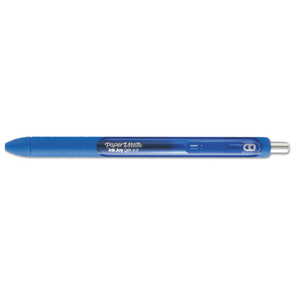 Paper Mate InkJoy Gel Pen, Retractable, Micro 0.5 mm, Blue Ink, Blue Barrel, Dozen