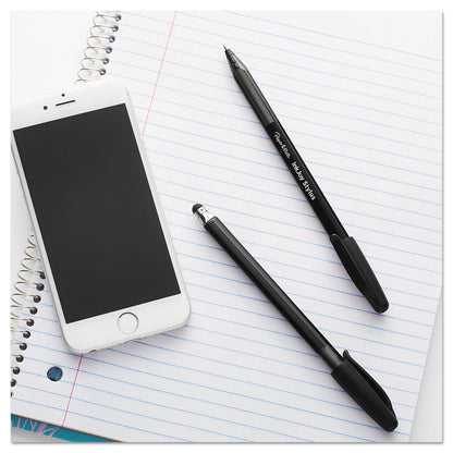Paper Mate InkJoy 100 Ballpoint Pen/Stylus, Stick, Medium 1 mm, Black Ink, Black Barrel, Dozen