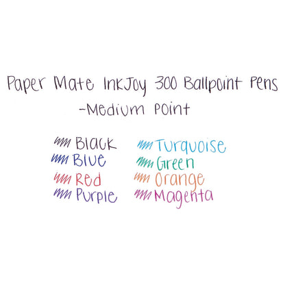 Paper Mate InkJoy 300 RT Ballpoint Pen Retractable, Medium 1 mm, Assorted Ink and Barrel Colors, 8/Pack