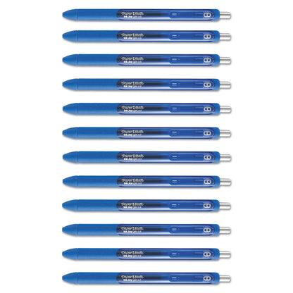 Paper Mate InkJoy Gel Pen, Retractable, Micro 0.5 mm, Blue Ink, Blue Barrel, Dozen