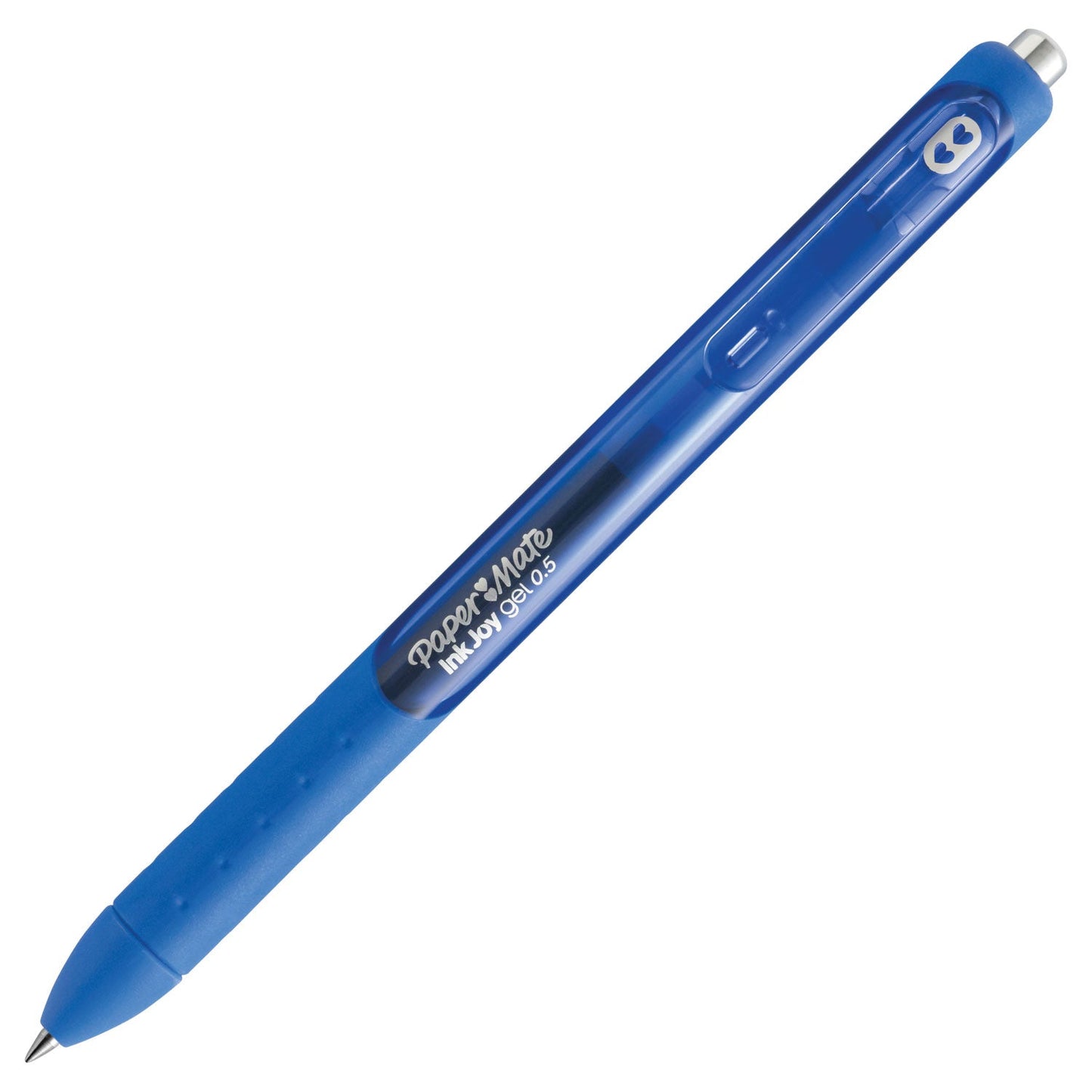 Paper Mate InkJoy Gel Pen, Retractable, Micro 0.5 mm, Blue Ink, Blue Barrel, Dozen
