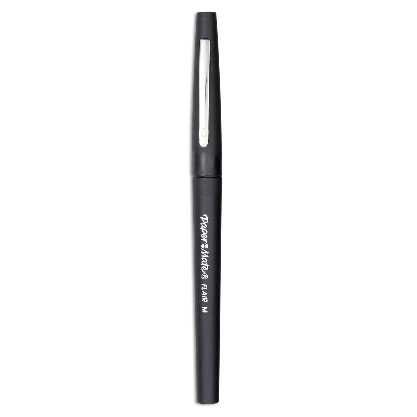 Paper Mate Point Guard Flair Felt Tip Porous Point Pen, Stick, Medium 0.7 mm, Black Ink, Black Barrel, 36/Box