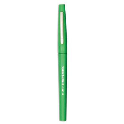 Paper Mate Point Guard Flair Felt Tip Porous Point Pen, Stick, Medium 0.7 mm, Green Ink, Green Barrel, Dozen