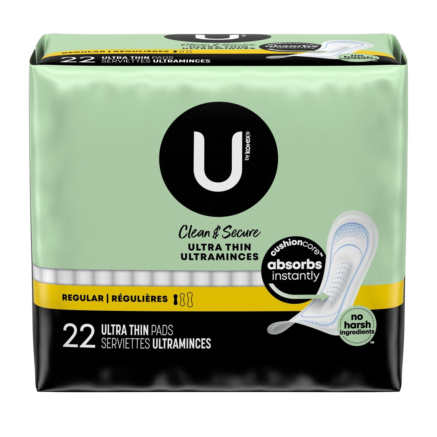 Rebranded Packaging for U by Kotex® Security® Ultra Thin Pad, Regular Absorbency 03904