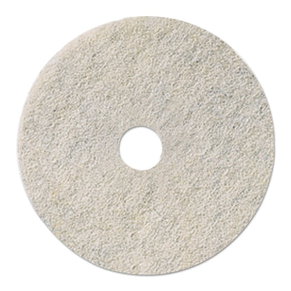 Boardwalk Natural Burnishing Floor Pads, 24" Diameter, White, 5/Carton
