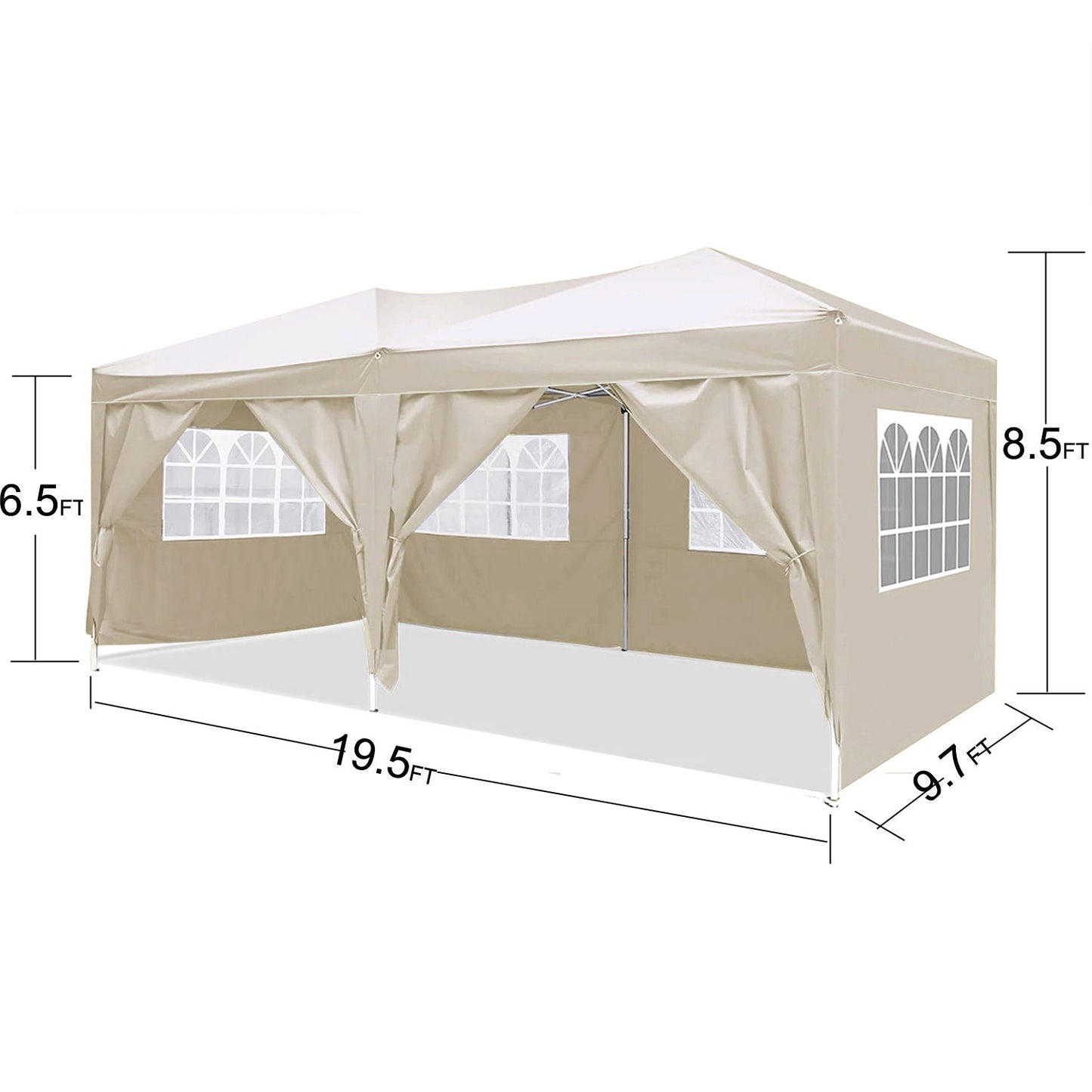 10'X20' Ez Pop Up Canopy Outdoor Portable Party Folding Tent With 6 Removable Sidewalls + Carry Bag + 4 Pieces Weight Bag