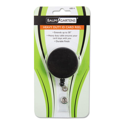 SICURIX Heavy Duty ID Card Reel, 30" Extension, Black/Chrome
