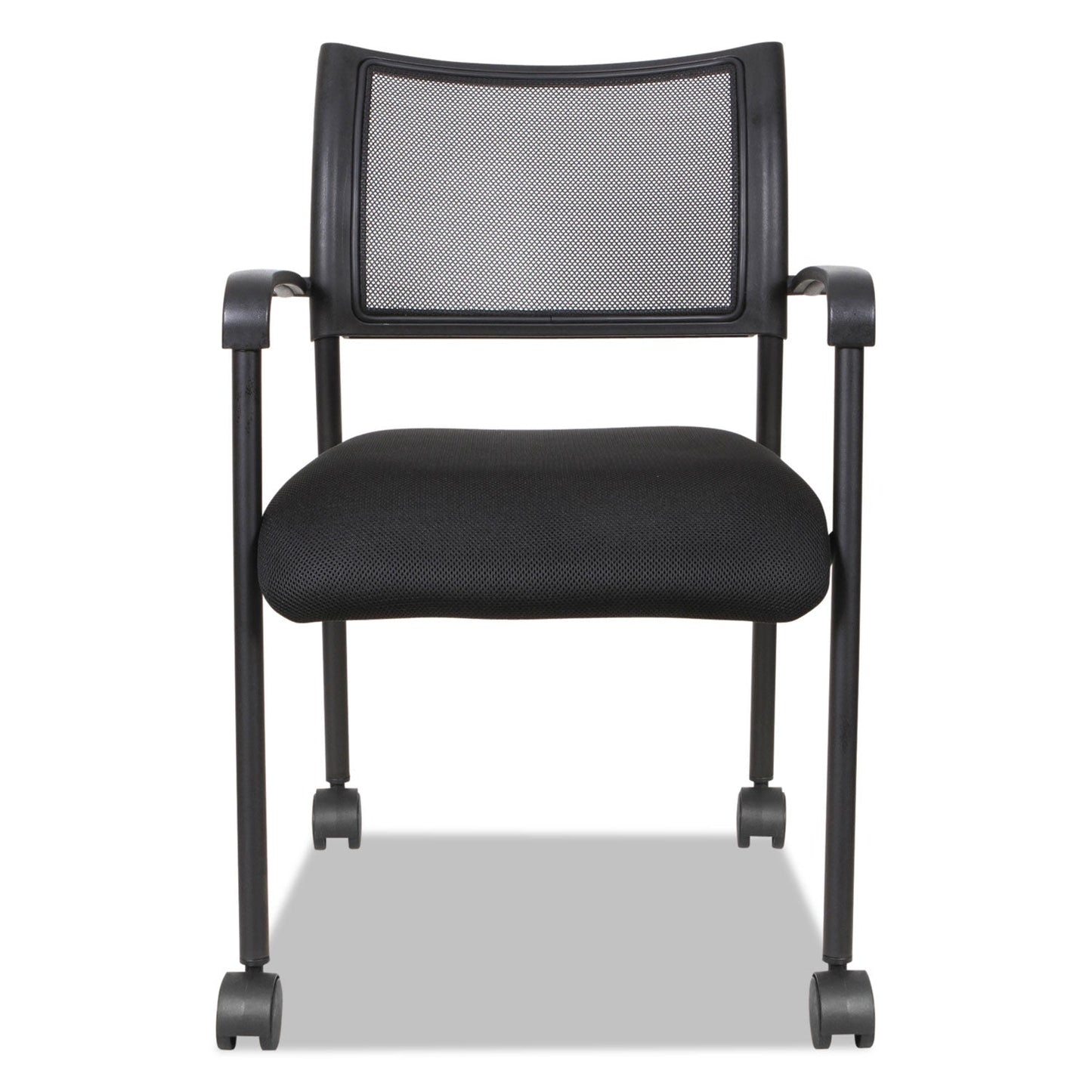 Alera Eikon Series Stacking Mesh Guest Chair, Supports Up to 275 lb, Black, 2/Carton