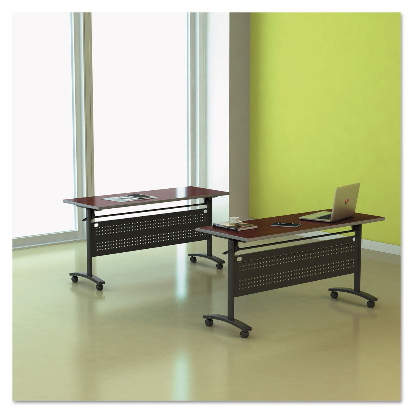 Alera Reversible Laminate Table Top, Rectangular, 59.5w x 23.63,Medium Cherry/Mahogany