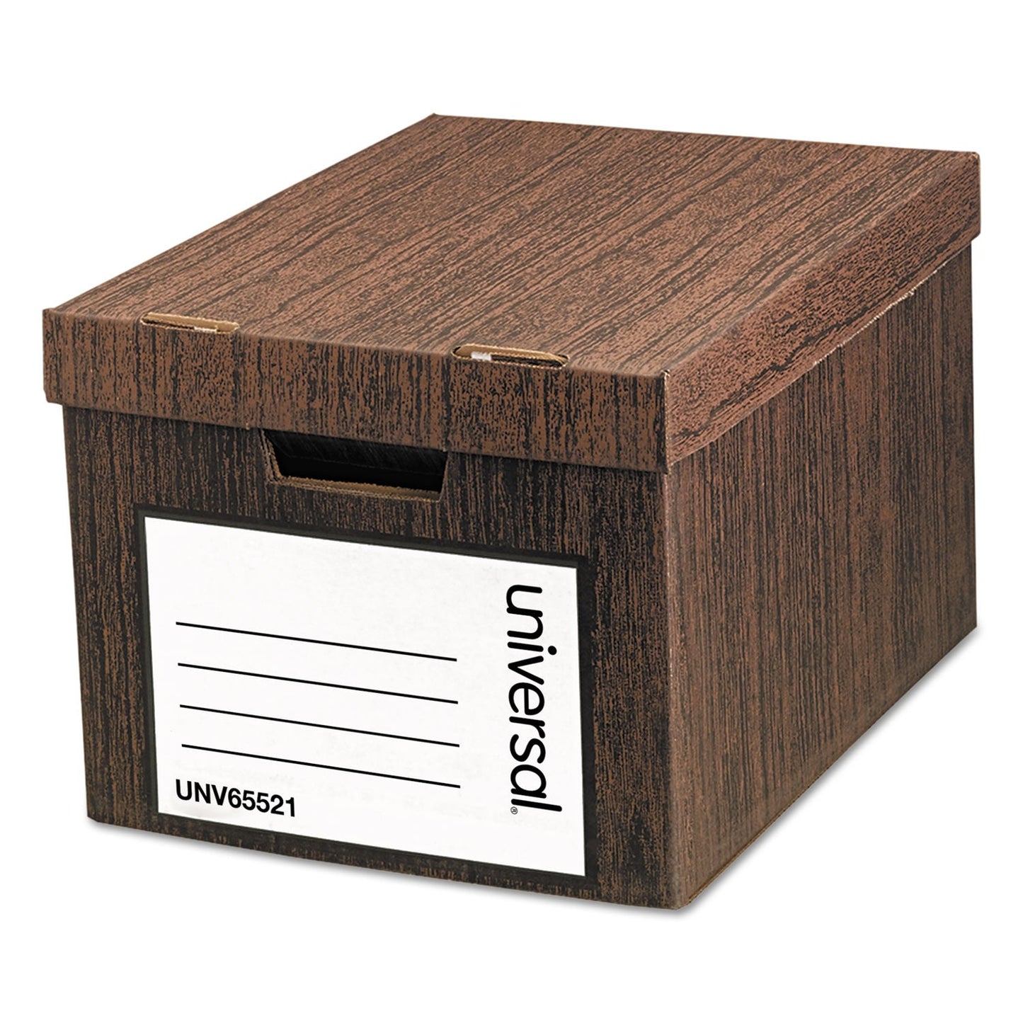 Universal Heavy-Duty Easy Assembly Storage Box, Letter/Legal Files, Woodgrain, 12/Carton