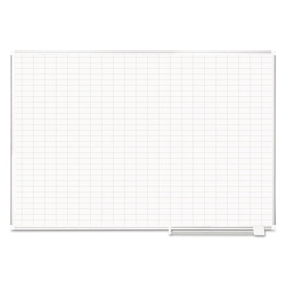MasterVision Gridded Magnetic Porcelain Planning Board, 1 x 2 Grid, 72 x 48, Aluminum Frame