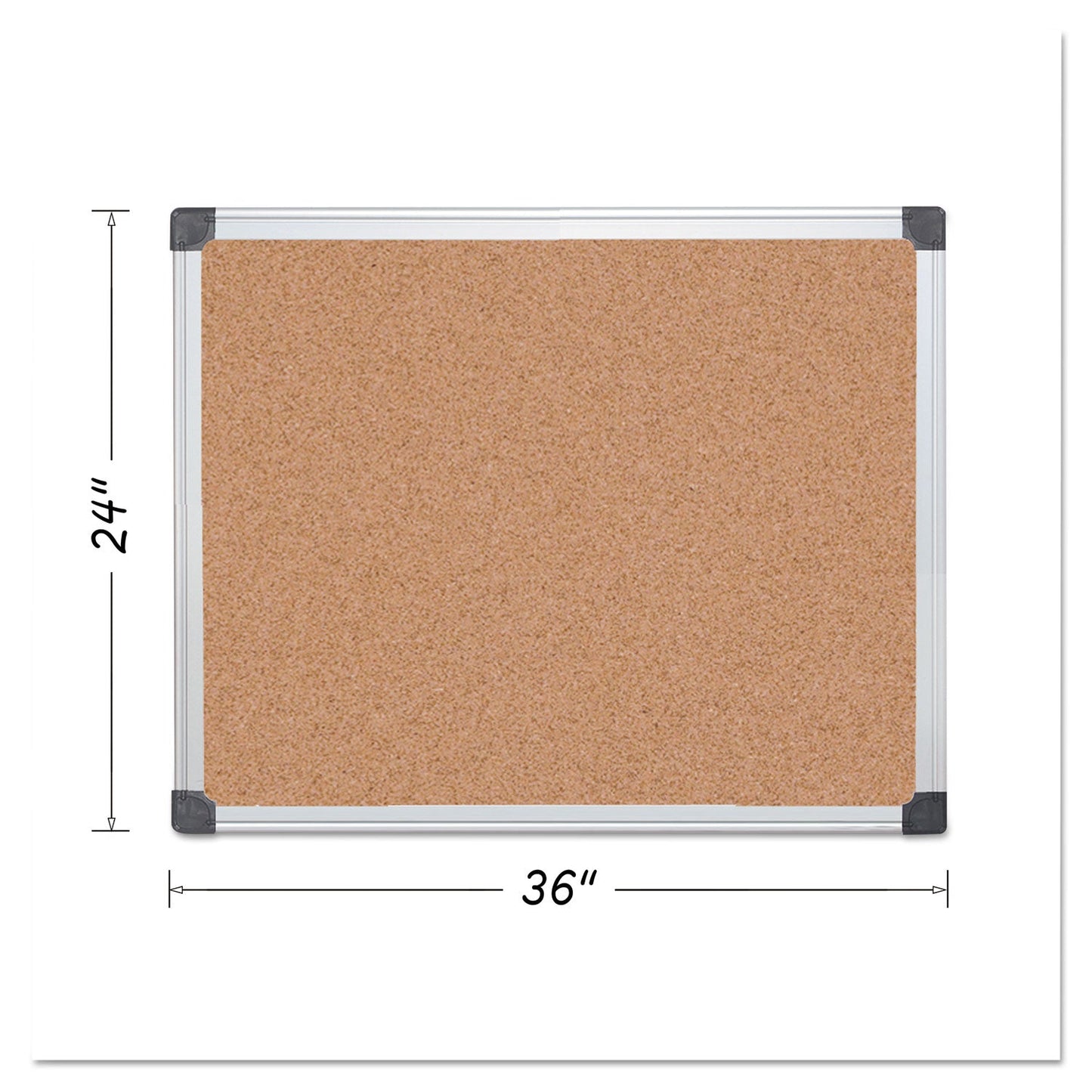 MasterVision Value Cork Bulletin Board with Aluminum Frame, 24 x 36, Natural