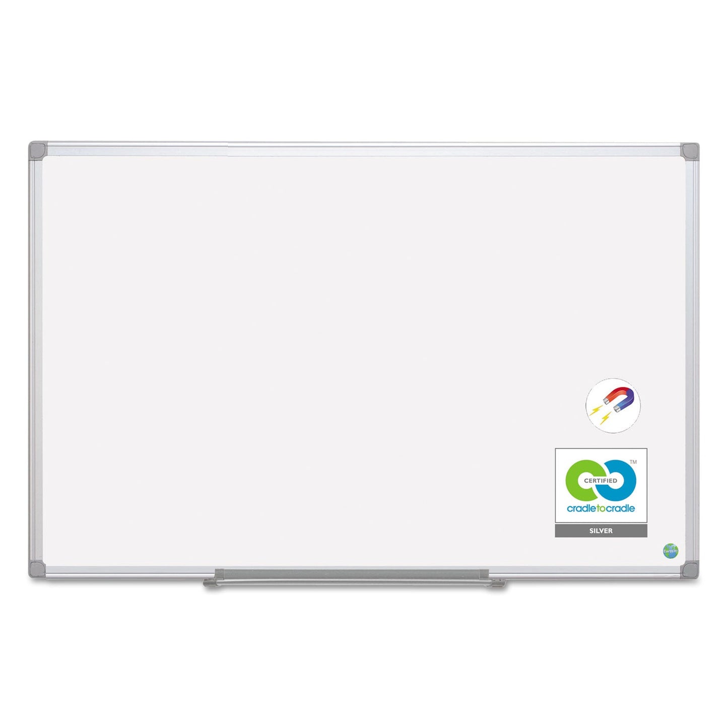 MasterVision Earth Ceramic Dry Erase Board, 48x72, Aluminum Frame
