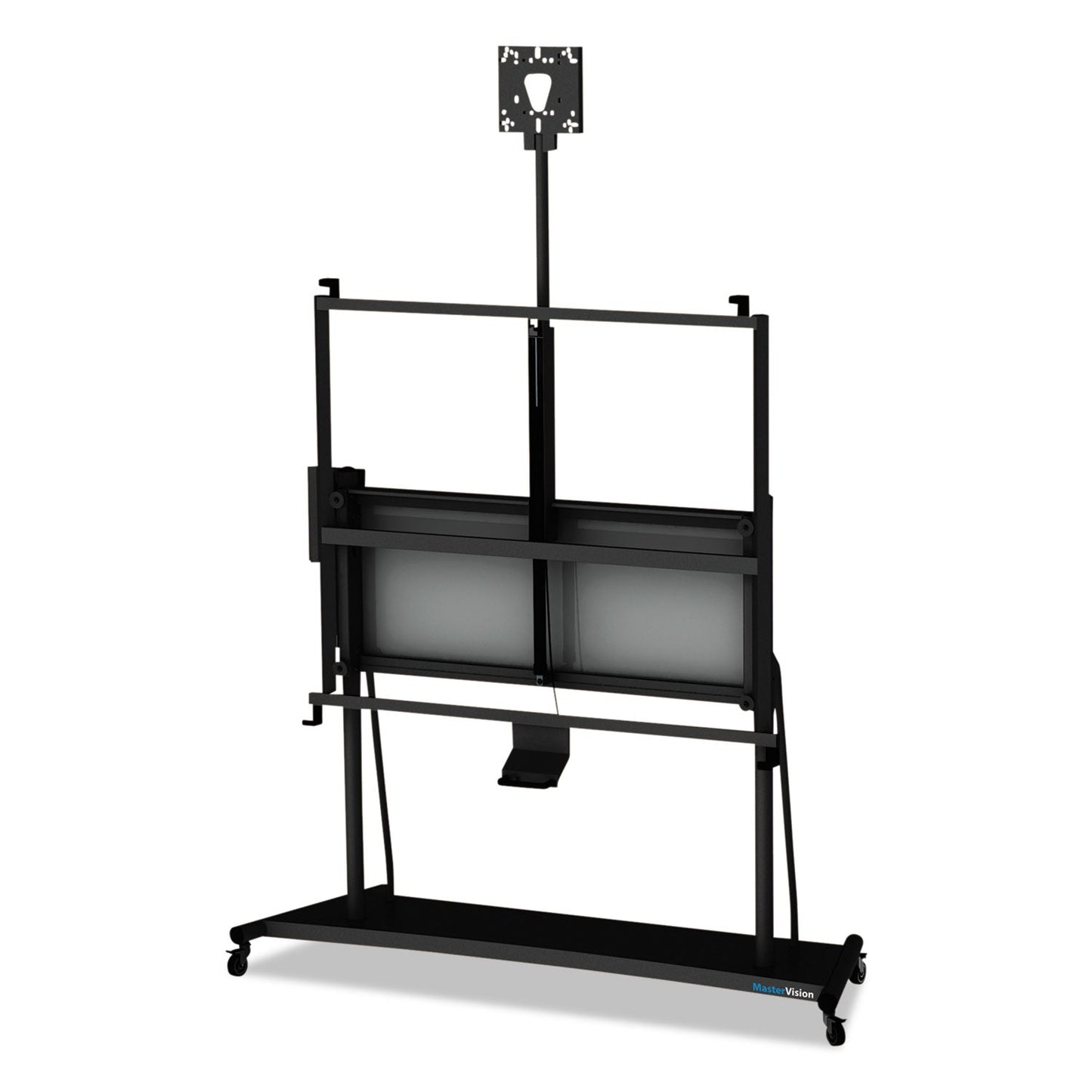 MasterVision Interactive Board Mobile Stand with Ultra-Short Throw Projector Arm and Mounting Plate, 76" x 26" x 70" to 80", Black