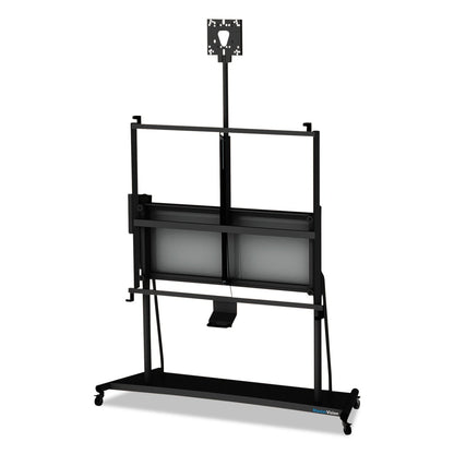 MasterVision Interactive Board Mobile Stand with Ultra-Short Throw Projector Arm and Mounting Plate, 76" x 26" x 70" to 80", Black