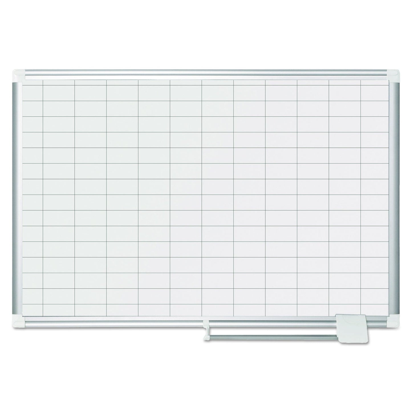 MasterVision Grid Planning Board, 1 x 2 Grid, 36 x 24, White/Silver