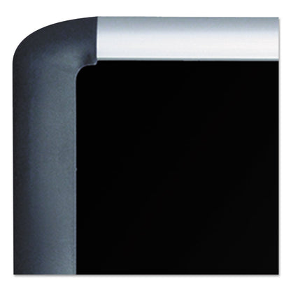 MasterVision Black fabric bulletin board, 24 x 36, Silver/Black