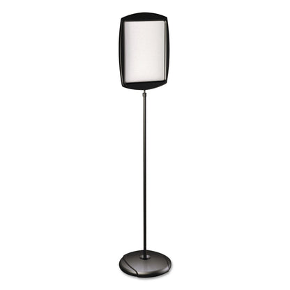 MasterVision Floor Stand Sign Holder, Rectangle, 15x11 sign, 66"H, Black Frame