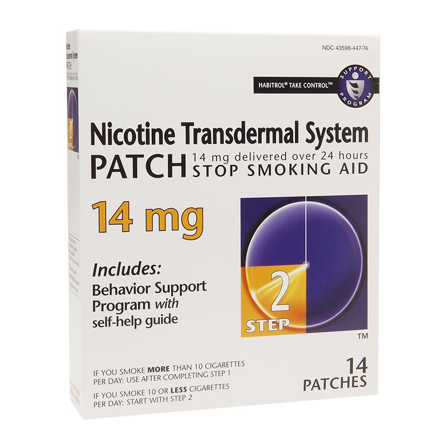 Habitrol Nicotine Transdermal System Stop Smoking Aid Patch, Step 2, 14 Mg