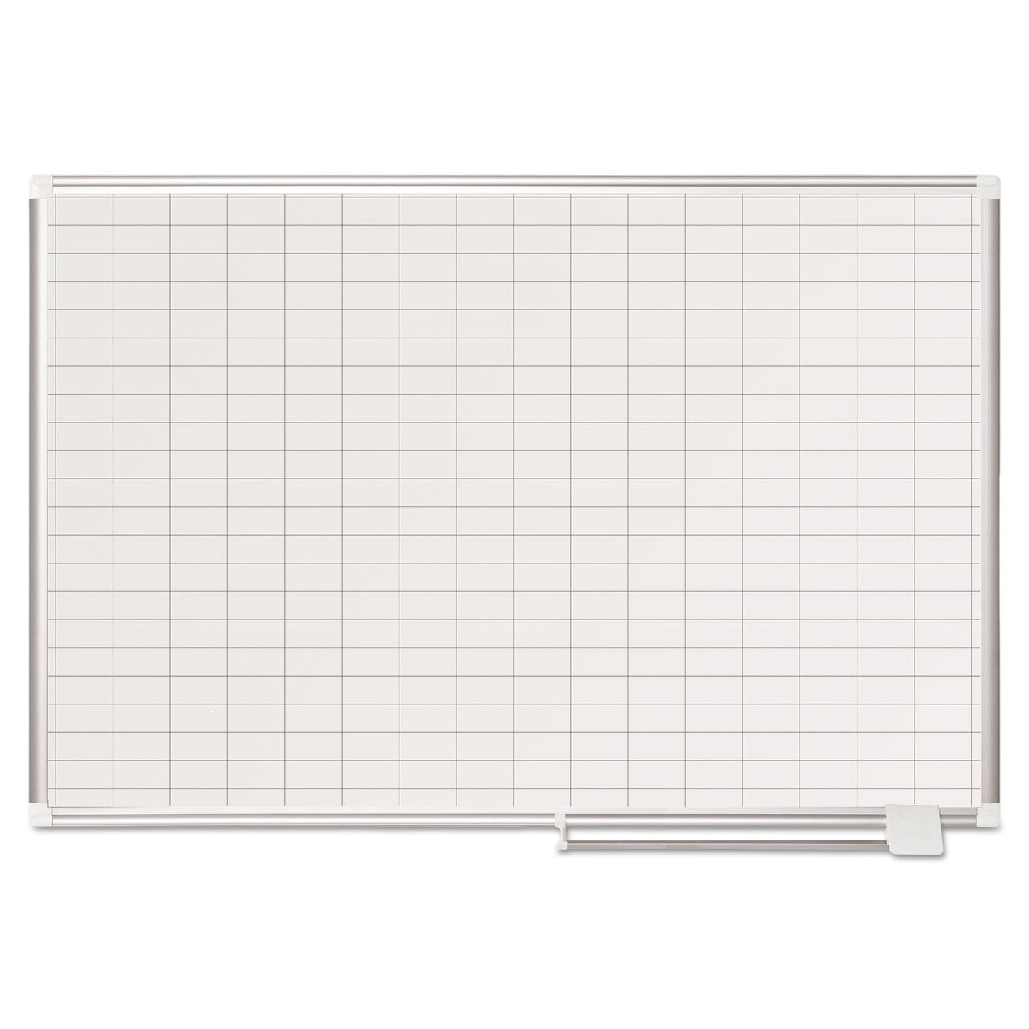 MasterVision Grid Planning Board, 1 x 2 Grid, 48 x 36, White/Silver