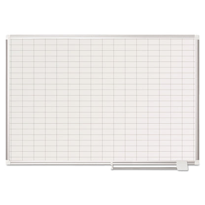 MasterVision Grid Planning Board, 1 x 2 Grid, 48 x 36, White/Silver