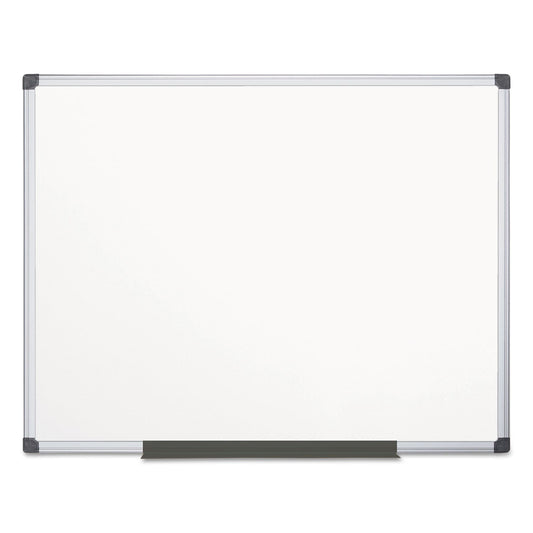 MasterVision Value Lacquered Steel Magnetic Dry Erase Board, 48 x 72, White, Aluminum Frame