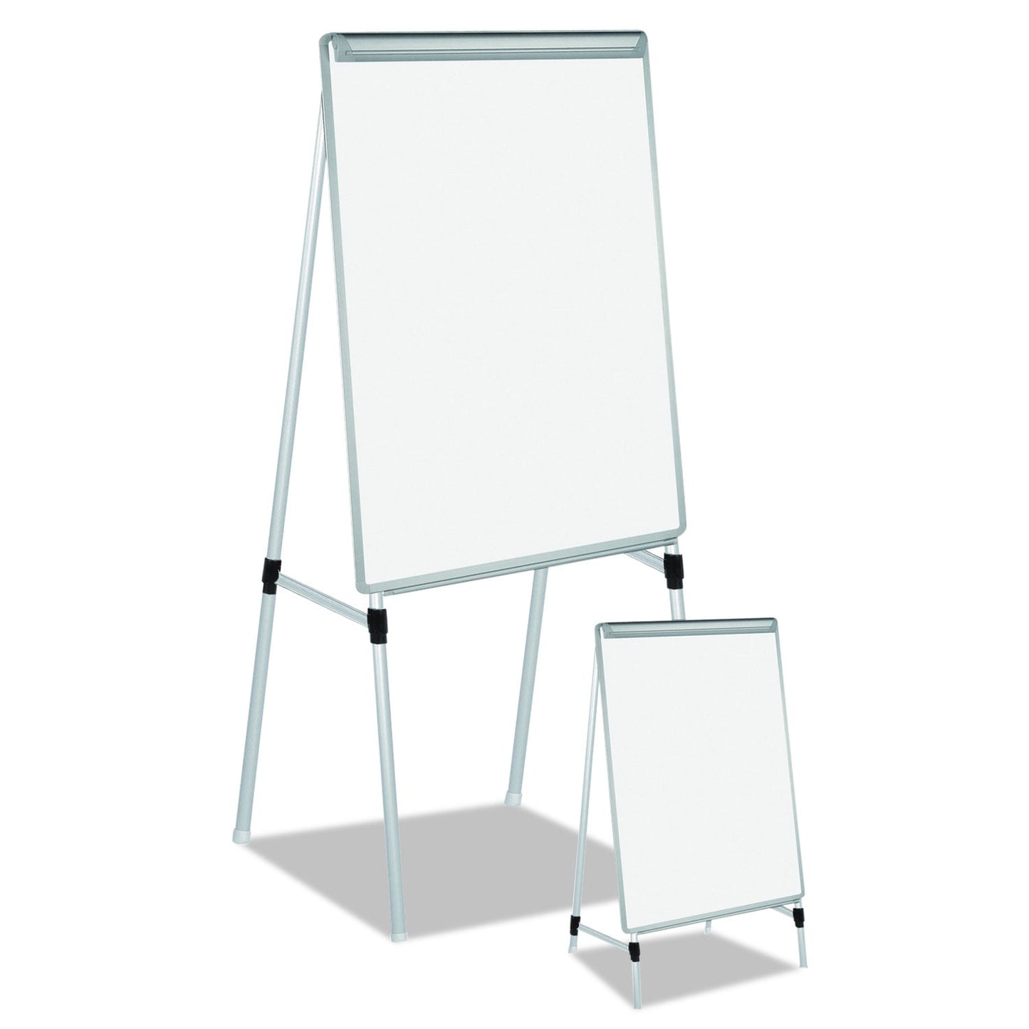 MasterVision Silver Easy Clean Dry Erase Quad-Pod Presentation Easel, 45" to 79" High, Silver
