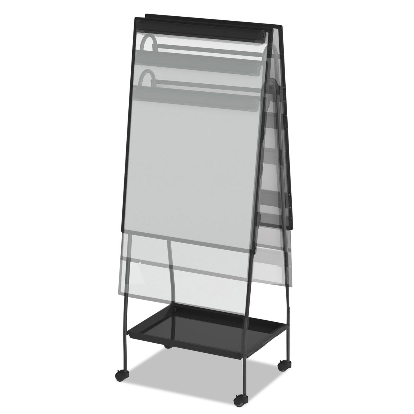 MasterVision Creation Station Magnetic Dry Erase Board, 29 1/2 x 74 7/8, Black Frame