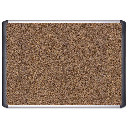 MasterVision Tech Cork Board, 24x36, Silver/Black Frame