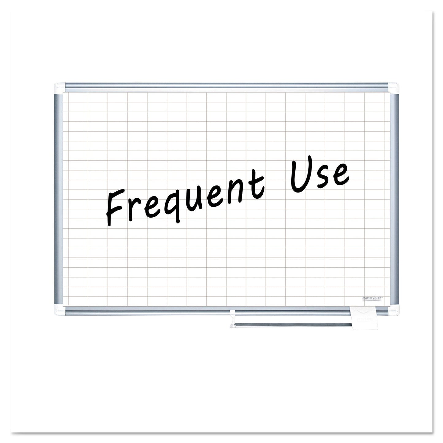 MasterVision Grid Planning Board, 1 x 2 Grid, 36 x 24, White/Silver