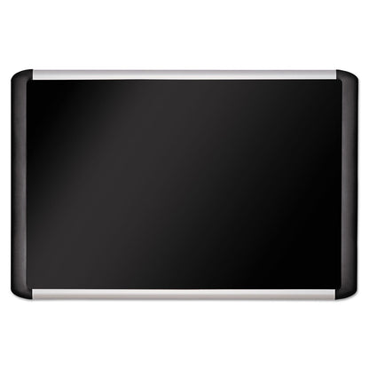 MasterVision Black fabric bulletin board, 24 x 36, Silver/Black