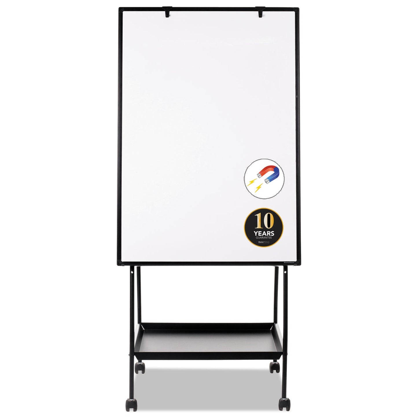 MasterVision Creation Station Magnetic Dry Erase Board, 29 1/2 x 74 7/8, Black Frame