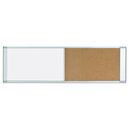 MasterVision Combo Cubicle Workstation Dry Erase/Cork Board, 48x18, Silver Frame