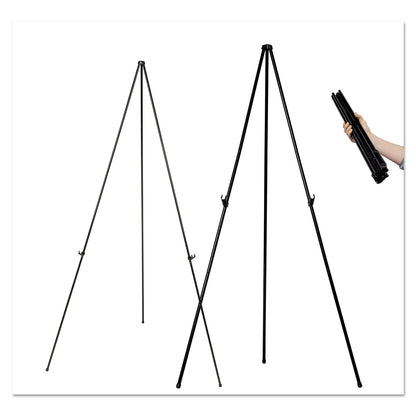 MasterVision Instant Easel, 61.5" High, Black, Steel, Lightweight