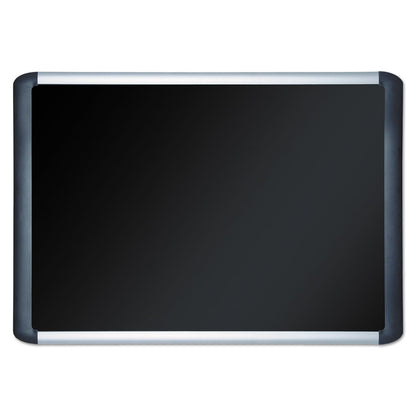 MasterVision Black fabric bulletin board, 24 x 36, Silver/Black