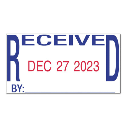 Trodat Printy Economy Date Stamp, Self-Inking, 1.63" x 1", Blue/Red