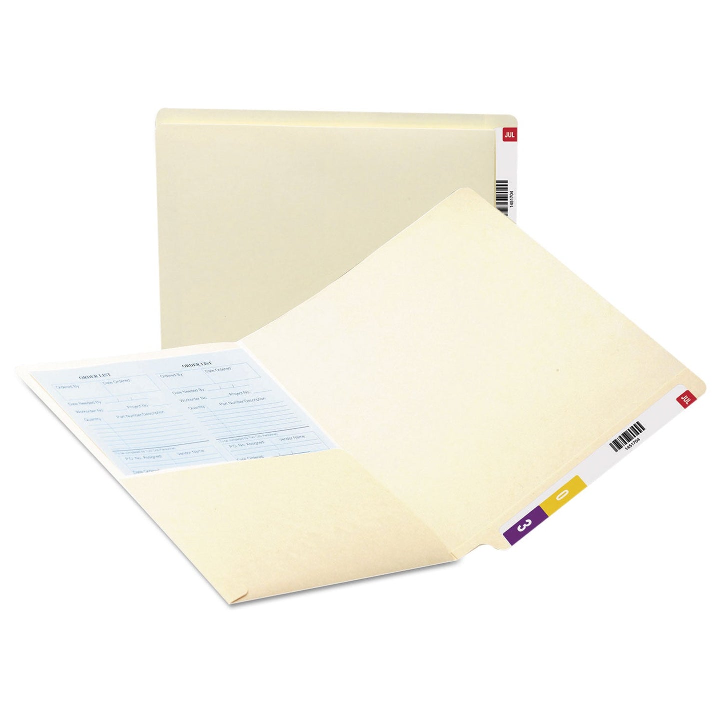 Smead Heavyweight Manila End Tab Pocket Folders, Interior Front Panel Pocket, Straight Tabs, Letter Size, 11-pt Manila, 50/Box
