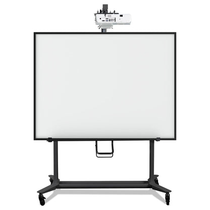 MasterVision Interactive Board Mobile Stand with Ultra-Short Throw Projector Arm and Mounting Plate, 76" x 26" x 70" to 80", Black