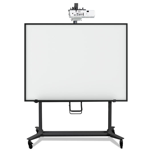 MasterVision Interactive Board Mobile Stand with Ultra-Short Throw Projector Arm and Mounting Plate, 76" x 26" x 70" to 80", Black