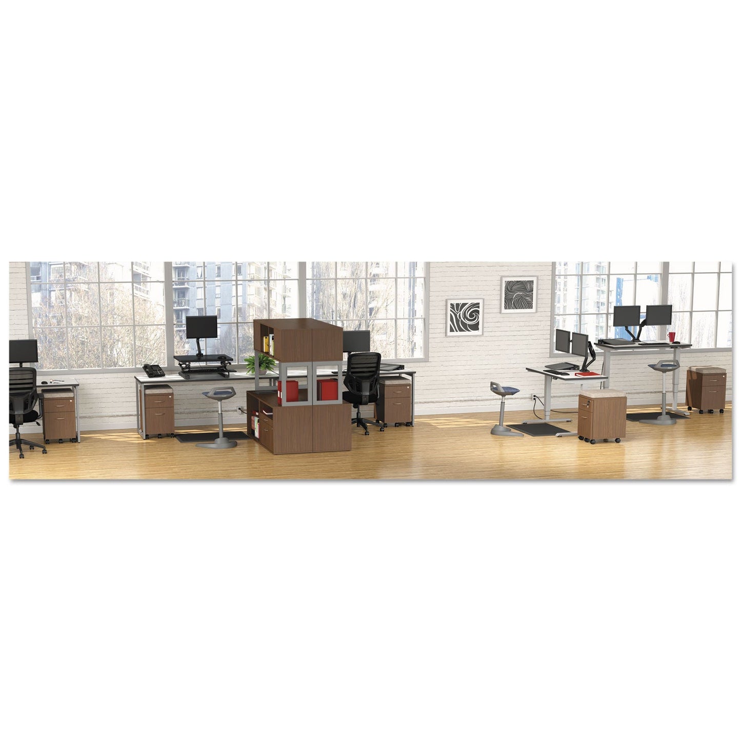 Alera AdaptivErgo 3-Stage Electric Height-Adjustable Table Base with Memory Controls, 48 to 72 w x 24 to 36d x 25 to 50.7h, Gray