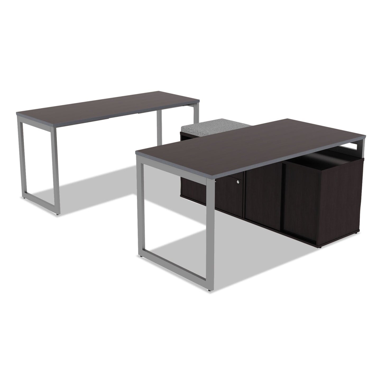 Alera Reversible Laminate Table Top, Rectangular, 59.38w x 23.63d, Espresso/Walnut