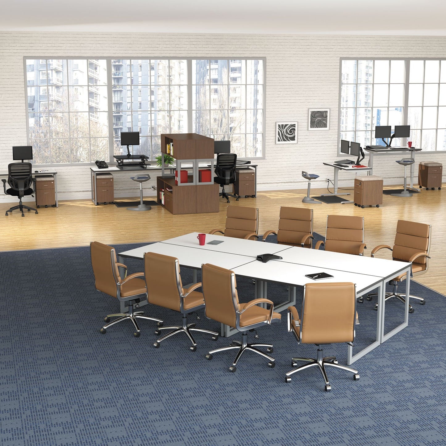 Alera Reversible Laminate Table Top, Rectangular, 47.63w x 23.63d, White/Gray