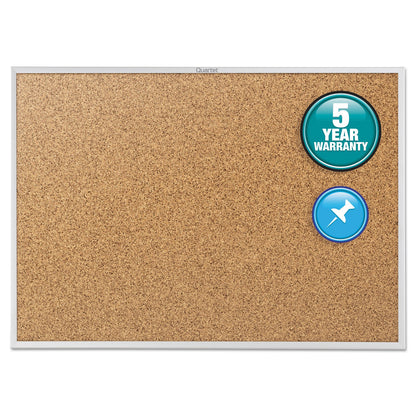 Quartet Classic Series Cork Bulletin Board, 24 x 18, Silver Aluminum Frame